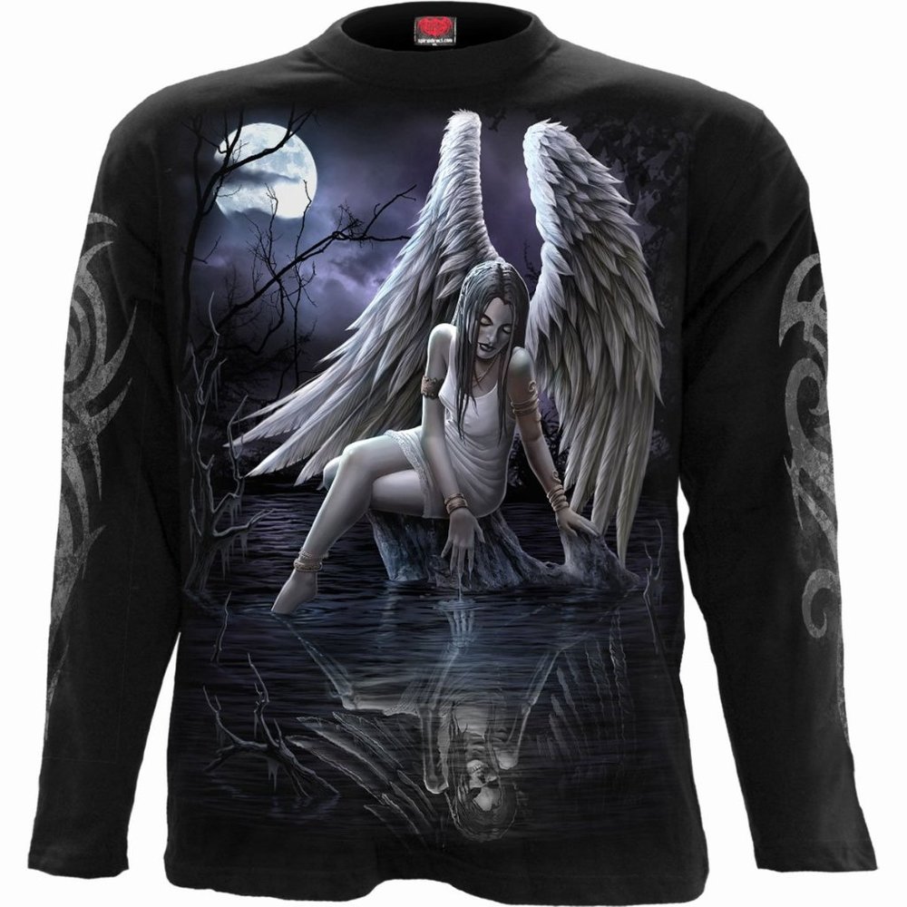 inner sorrow angel men gothic t shirt long sleeve
